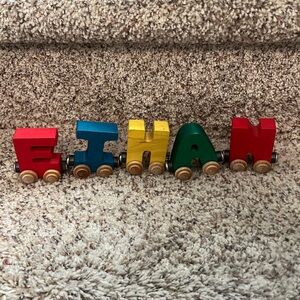 ETHAN Colorful Wooden Name Train Set